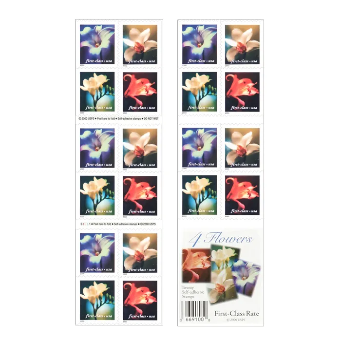 Four Flowers Forever Stamps 2000
