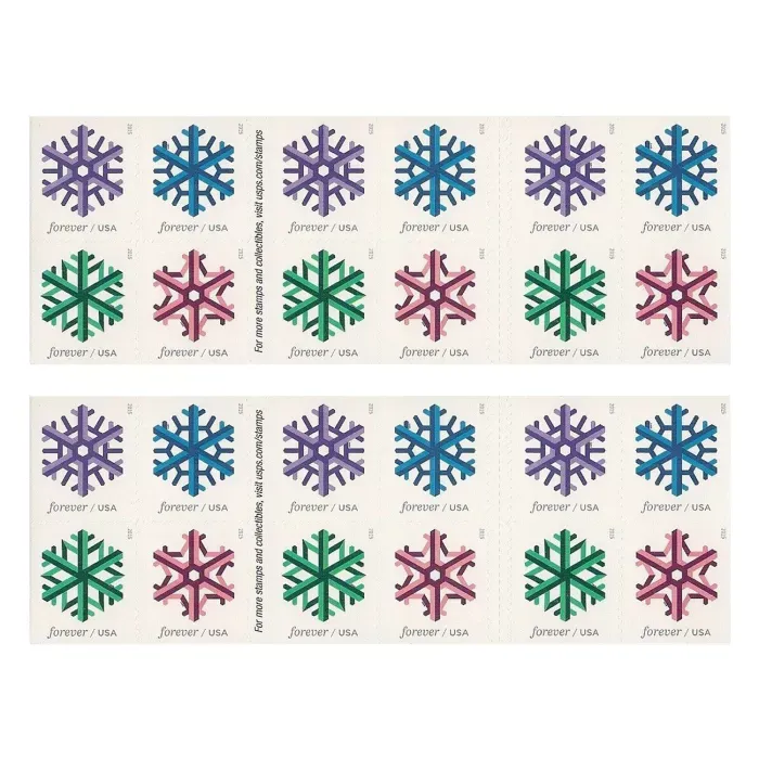 Geometric Snowflakes Forever Stamps 2015