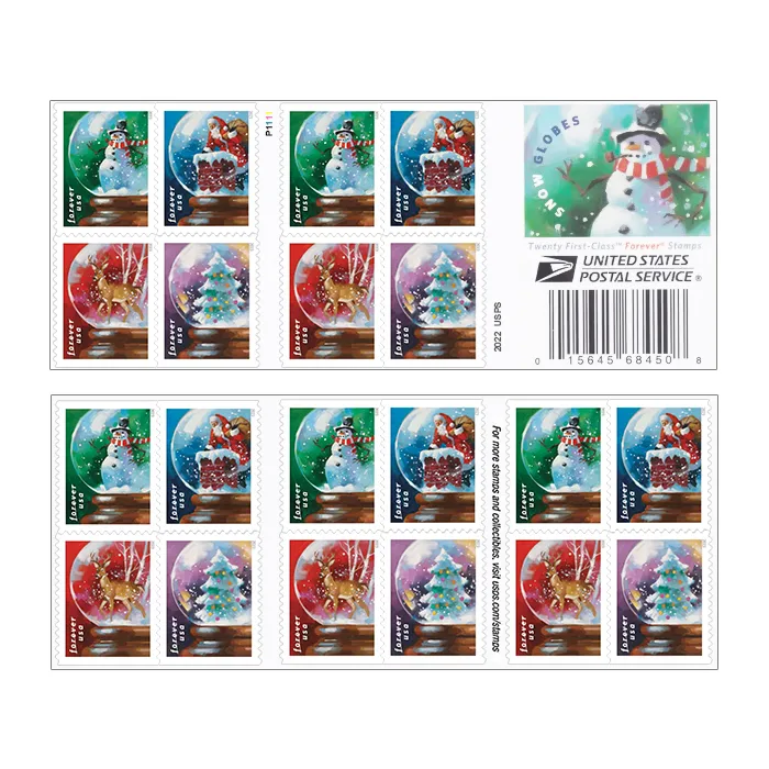Snow Globes Forever Stamps 2023