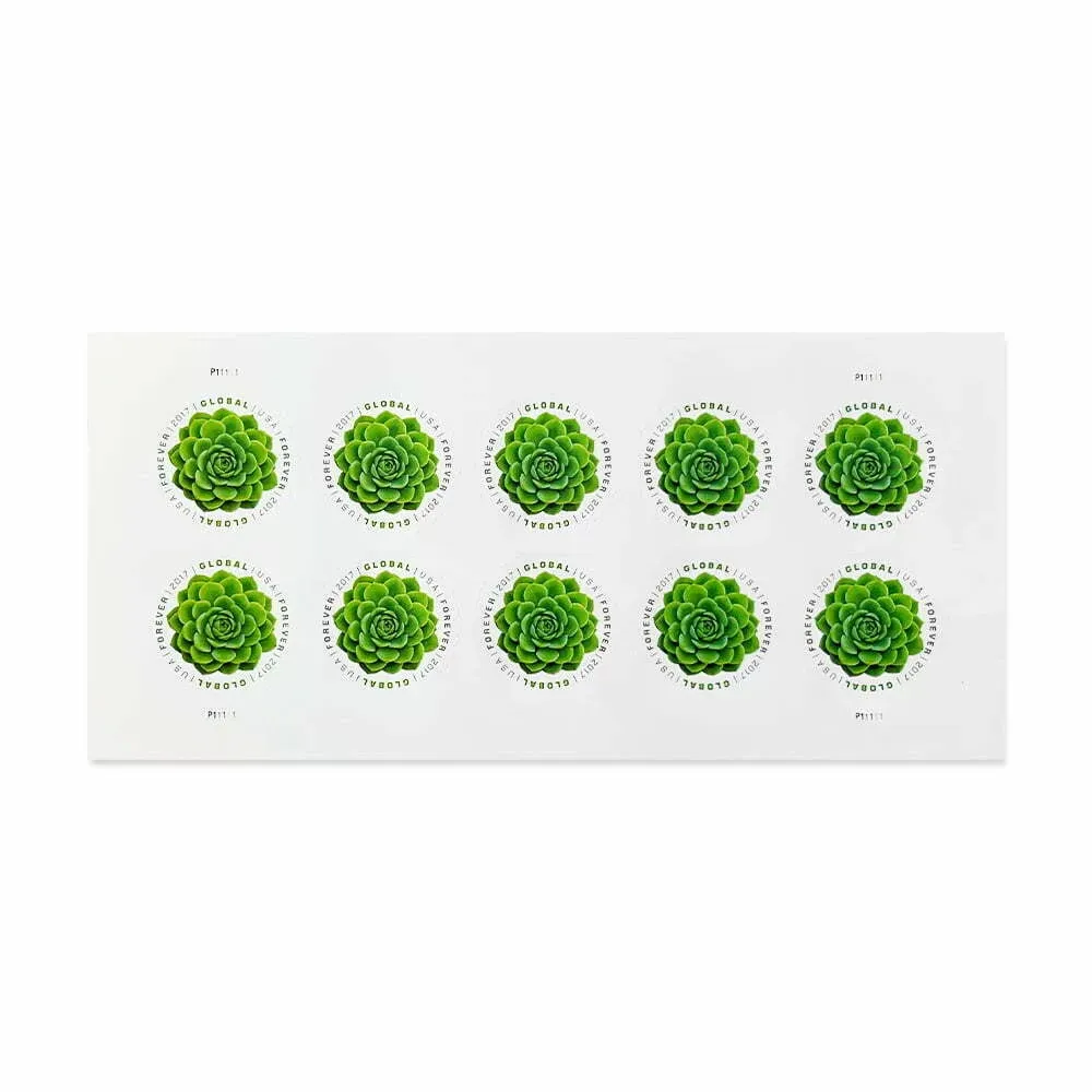 2017 Global Green Succulents Forever Stamps
