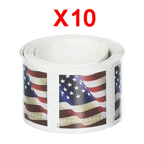 2017 U.S. Flag Stamps, 10 Rolls (1000 Pcs)