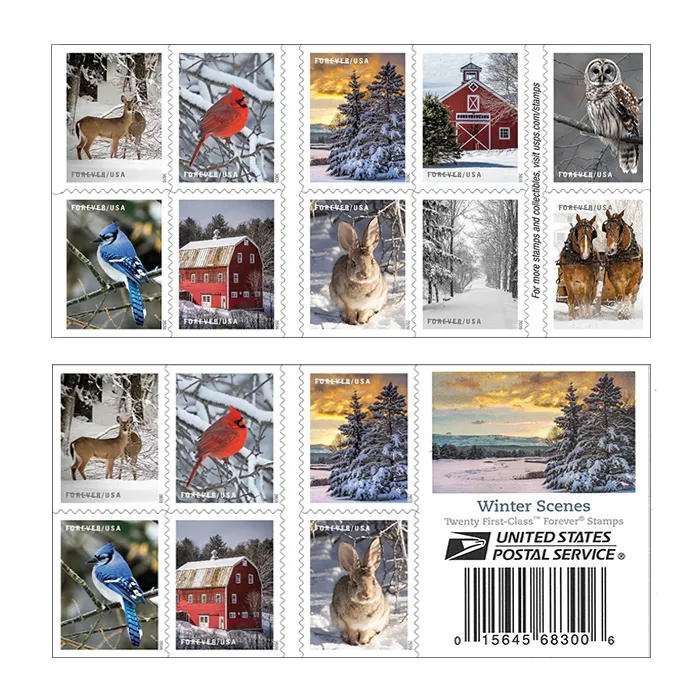 Winter Scenes Forever Stamps 2020