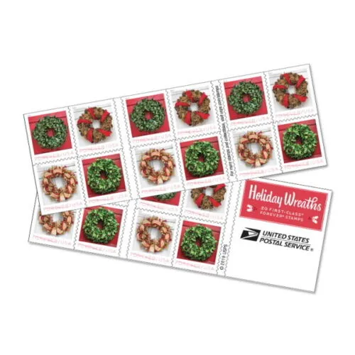 Holiday Wreaths Forever Stamps 2019
