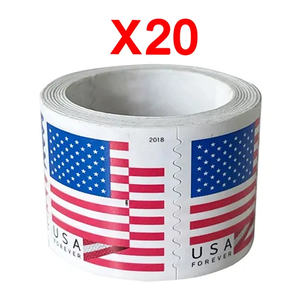 2018 U.S. Flag Stamps, 20 Rolls (2000 Pcs)
