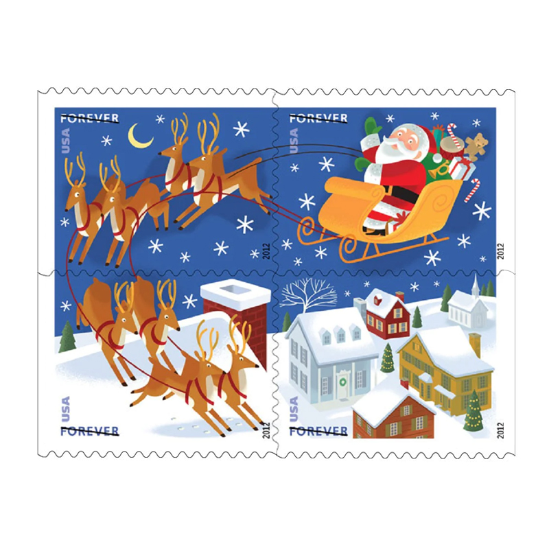 Santa and Sleigh Stamps 2012