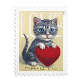Cat and Dog Love Forever Stamps