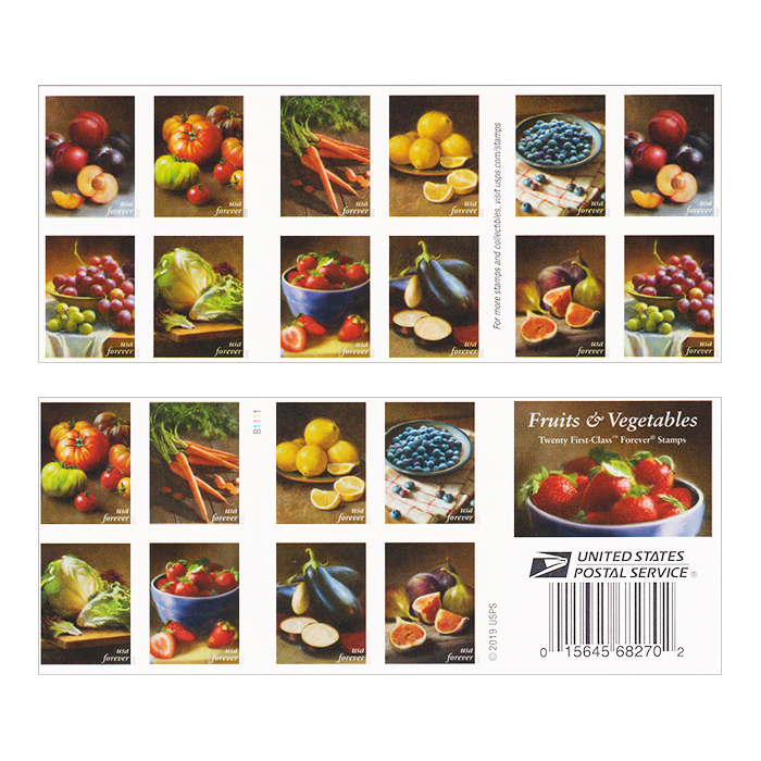 Fruits And Vegetables Forever Stamps