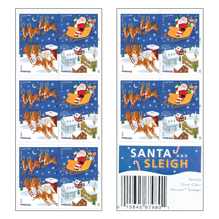 Santa and Sleigh Stamps 2012