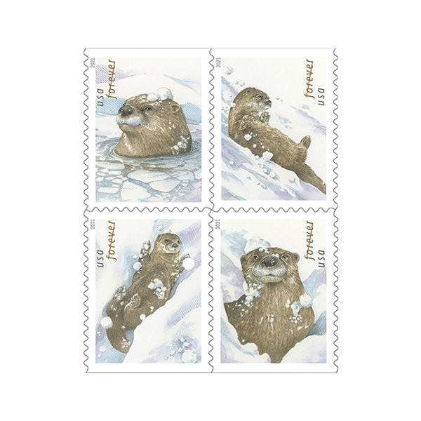 2021 Otters In Snow Forever Stamps