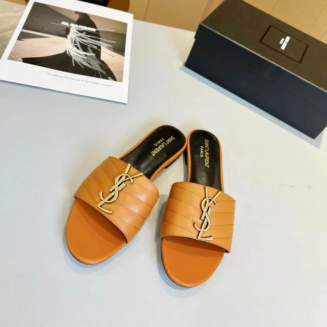 YSL Saint Laurent Gold Label Slippers
