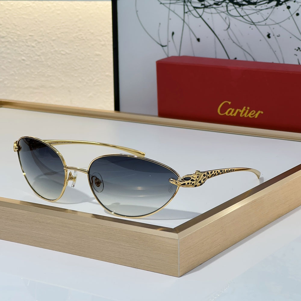 Cartier  Metal Cutout Frame  Sunglasses Top quality （Replica）