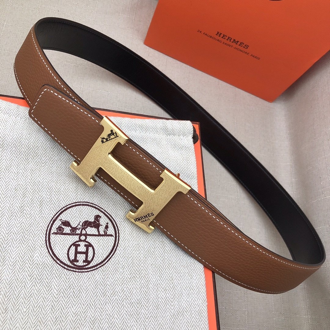 Hermes H Belt Buckle & Reversible Brown For Women, Women Belt 380MM