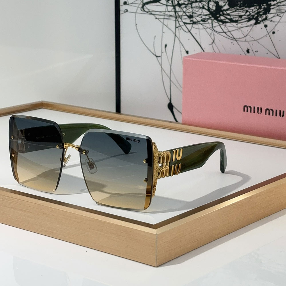 MIU MIU Mirror leg Logo Decoration Sunglasses Top quality (Replica)