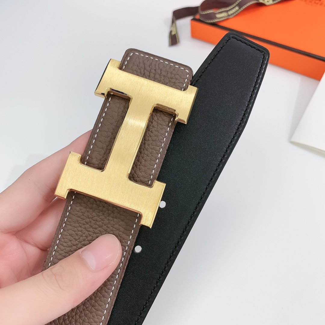 Hermes H Belt Buckle & Reversible Brown For Women, Women Belt 380MM