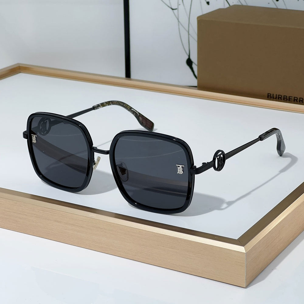 Buberry  Slim Hollowed out Logo on Mirror legs Sunglasses Top quality （Replica）