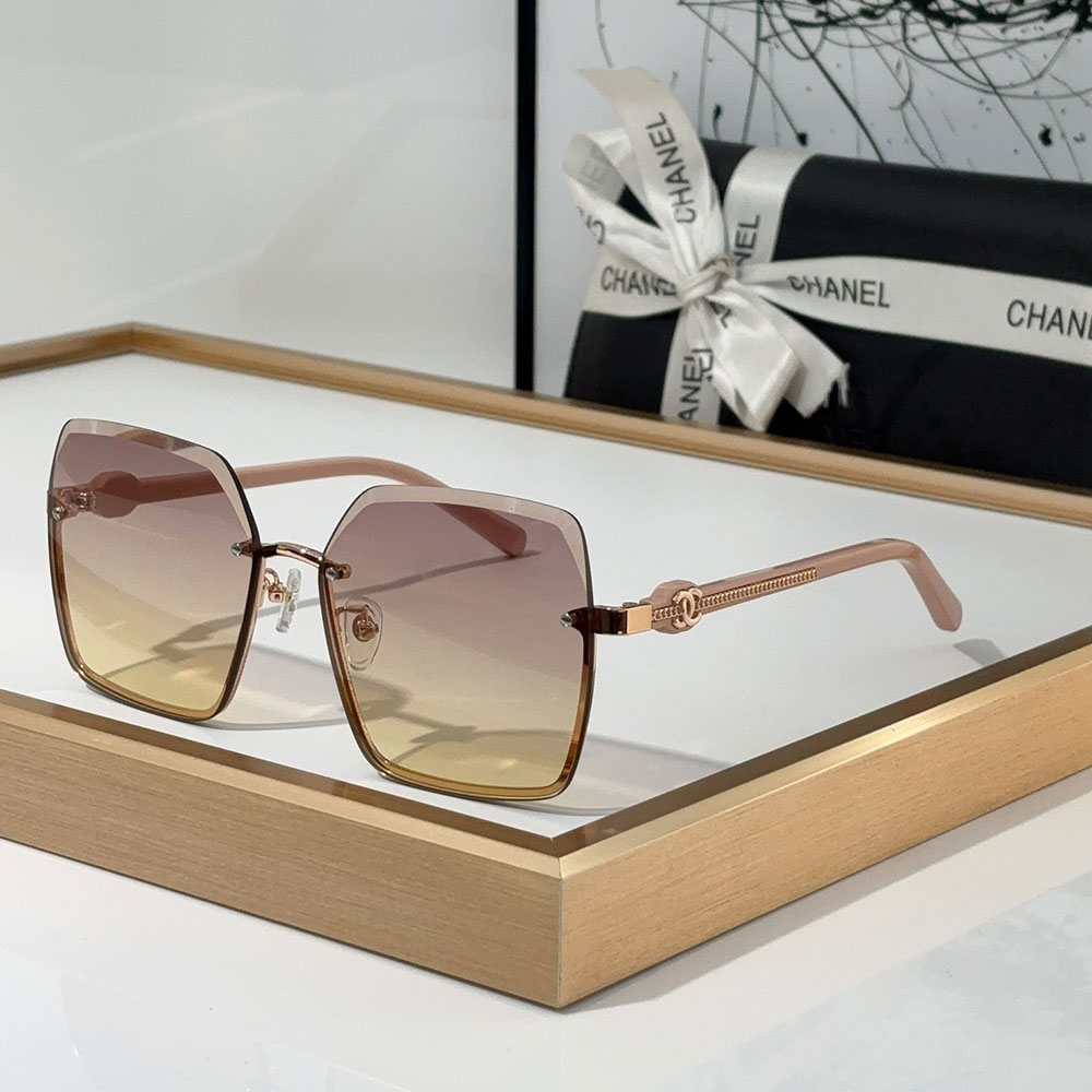 Chanel Fashion half Frame Sunglasses Top quality (Replica)