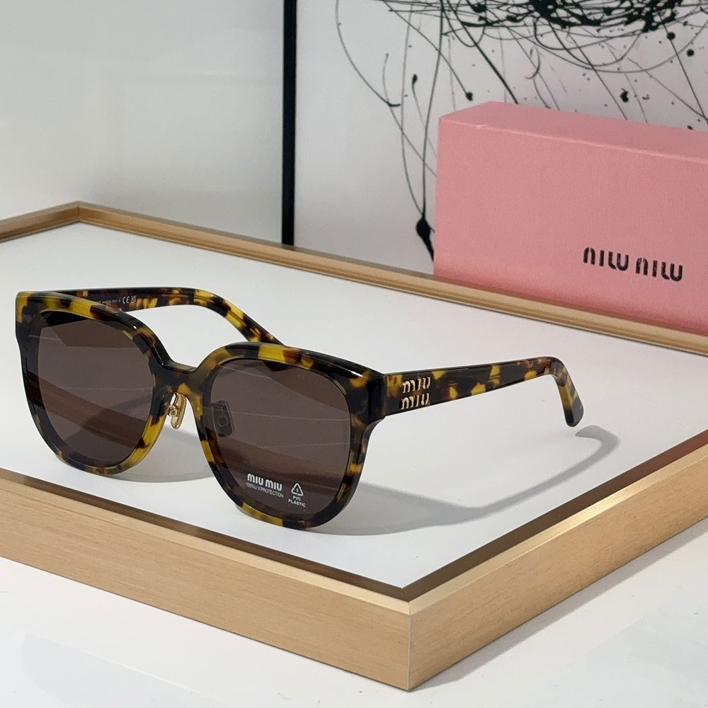MIU MIU  Mirror leg logo irregular shaped Sunglasses Top quality （Replica）