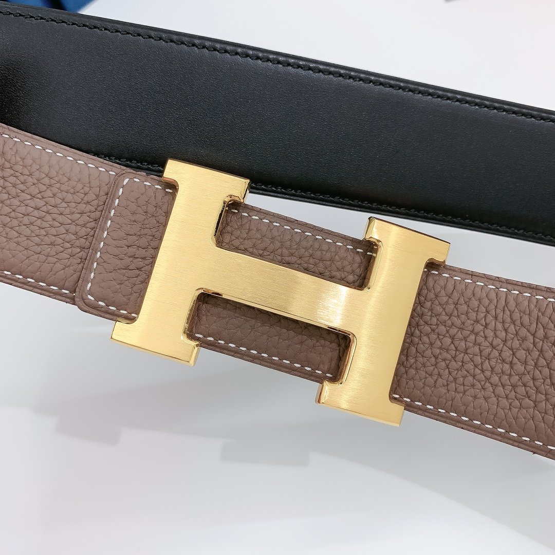 Hermes H Belt Buckle & Reversible Brown For Women, Women Belt 380MM