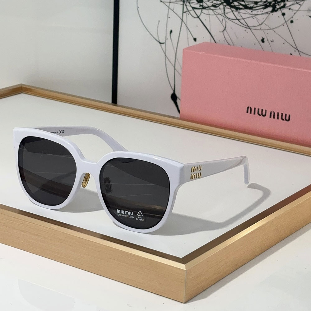 MIU MIU  Mirror leg logo irregular shaped Sunglasses Top quality （Replica）