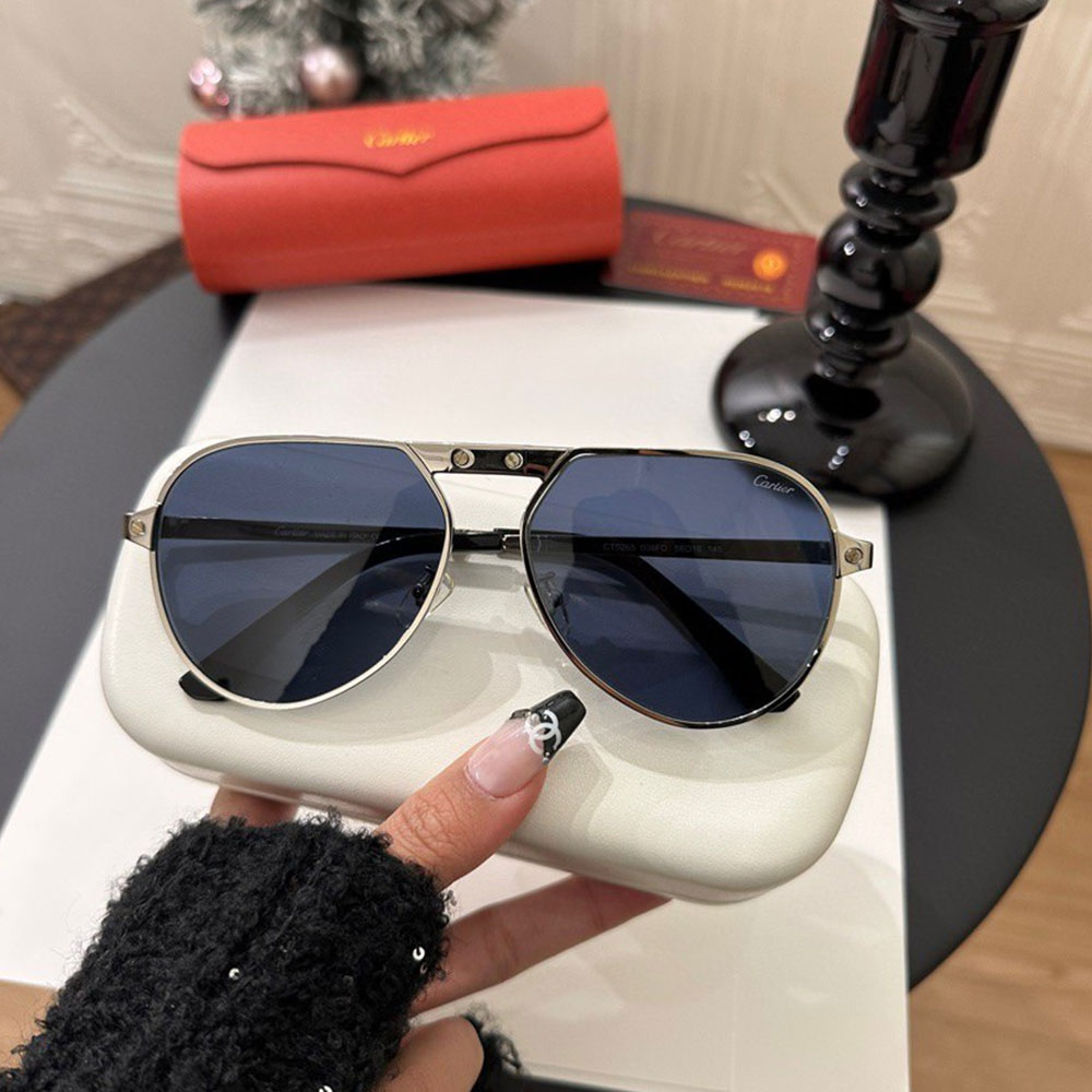 Cartier  Metal irregular Line Sunglasses Top quality （Replica）