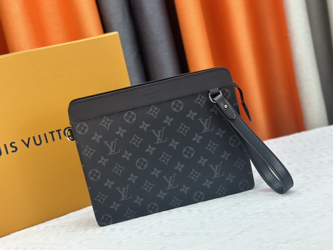 Louis Vuitton Pochette Jour Monogram Eclipse M82080 Clutch Bag Handbag