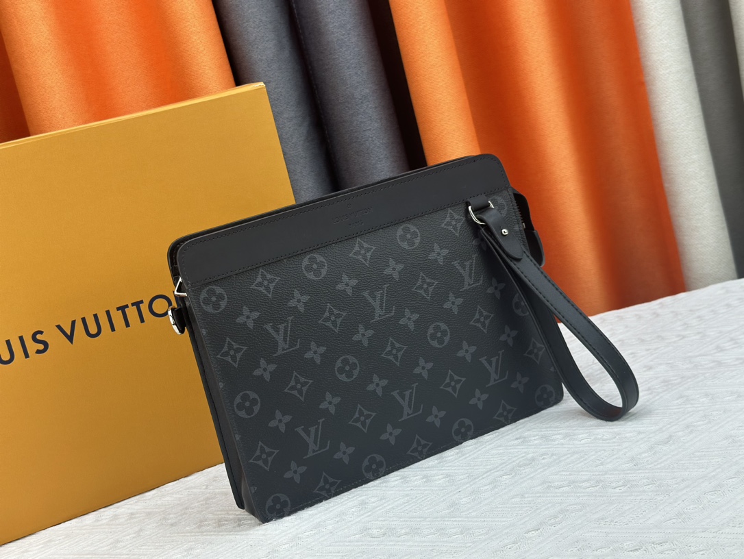 Louis Vuitton Pochette Jour Monogram Eclipse M82080 Clutch Bag Handbag