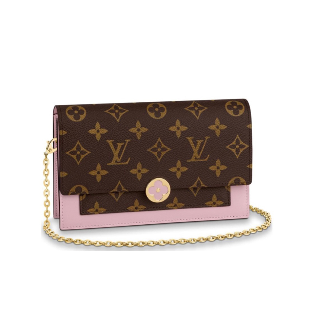 Louis Vuitton LV Flore Chain Wallet Purse Bag