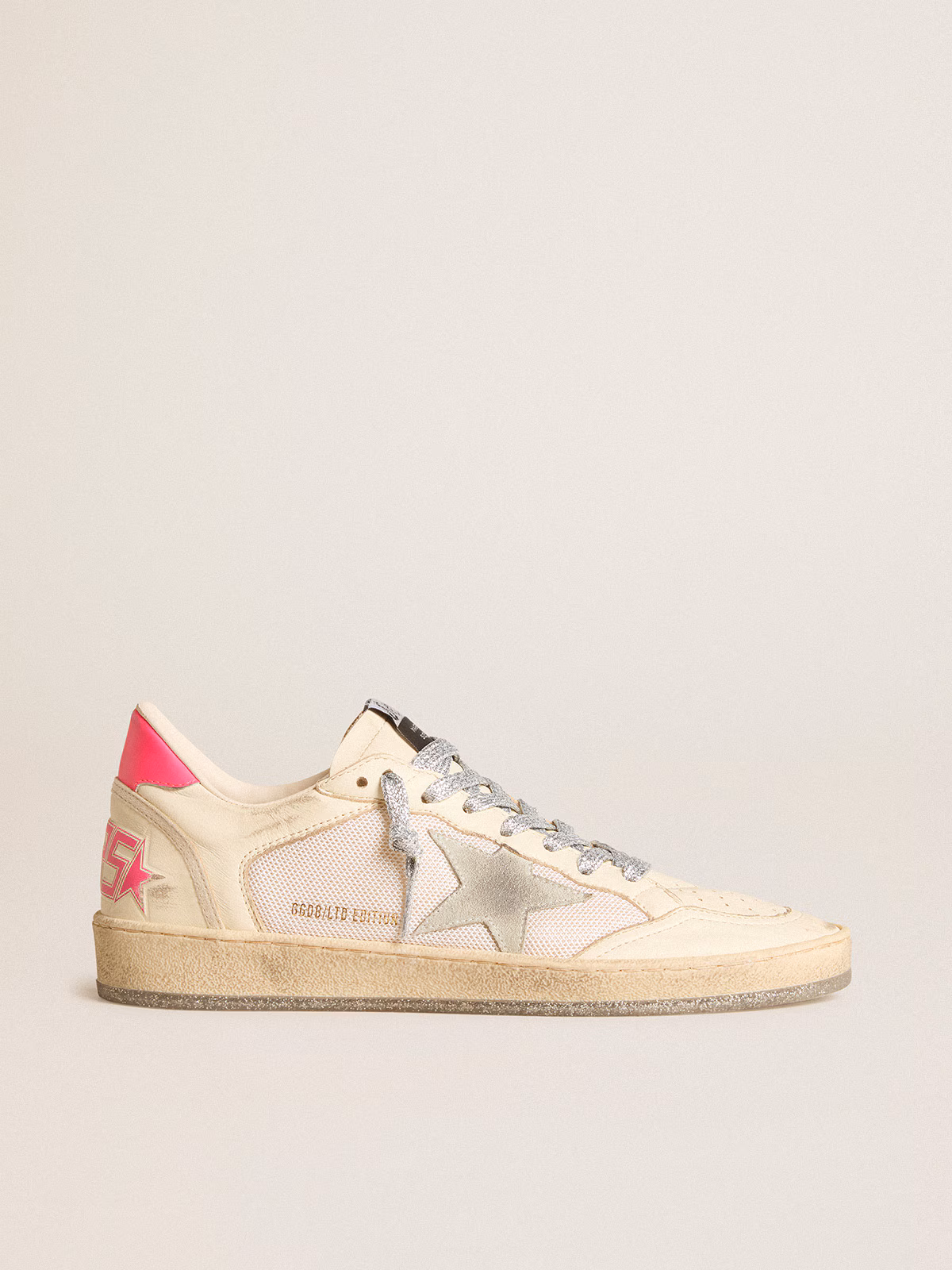 Golden Goose GGDB Women's Ball Star LTD in nappa leather and mesh with suede star and leather heel tab