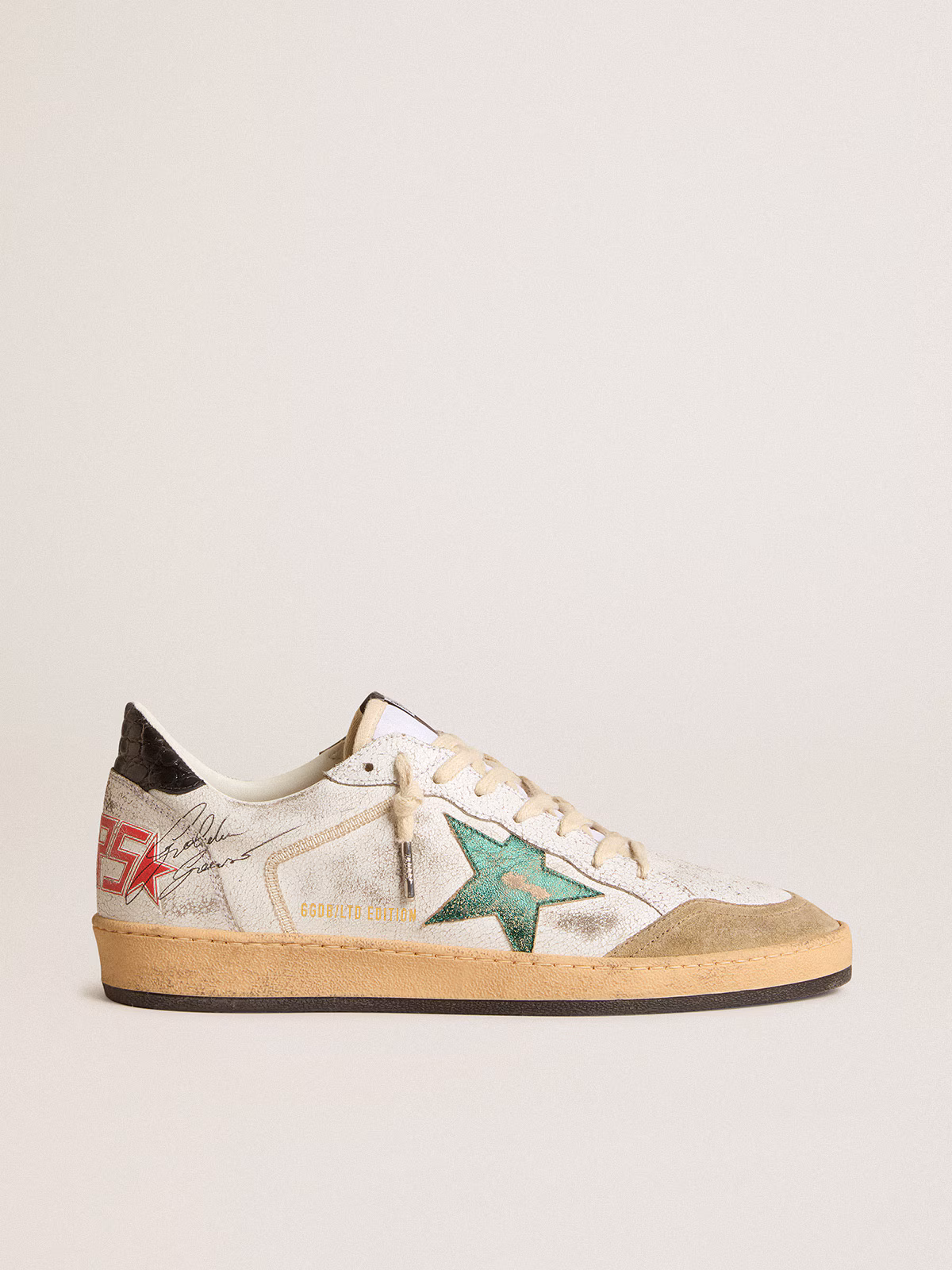 Golden Goose GGDB Ball Star LTD with metallic leather star and gray leather heel tab