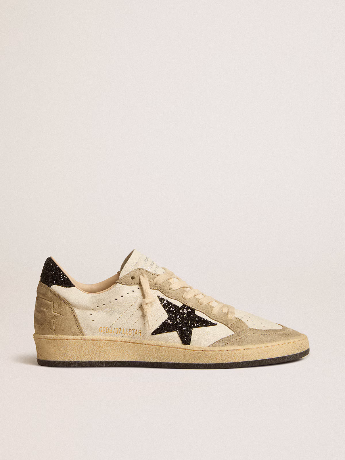 Golden Goose GGDB Ball Star LTD in nappa leather and suede with cream star and silver heel tab