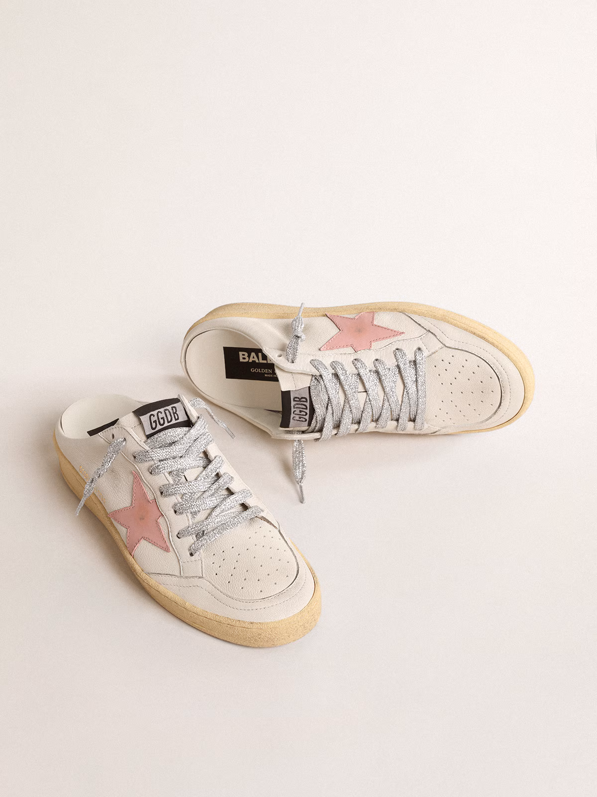 Golden Goose GGDB Ball Star Sabots with glitter star and shearling lining