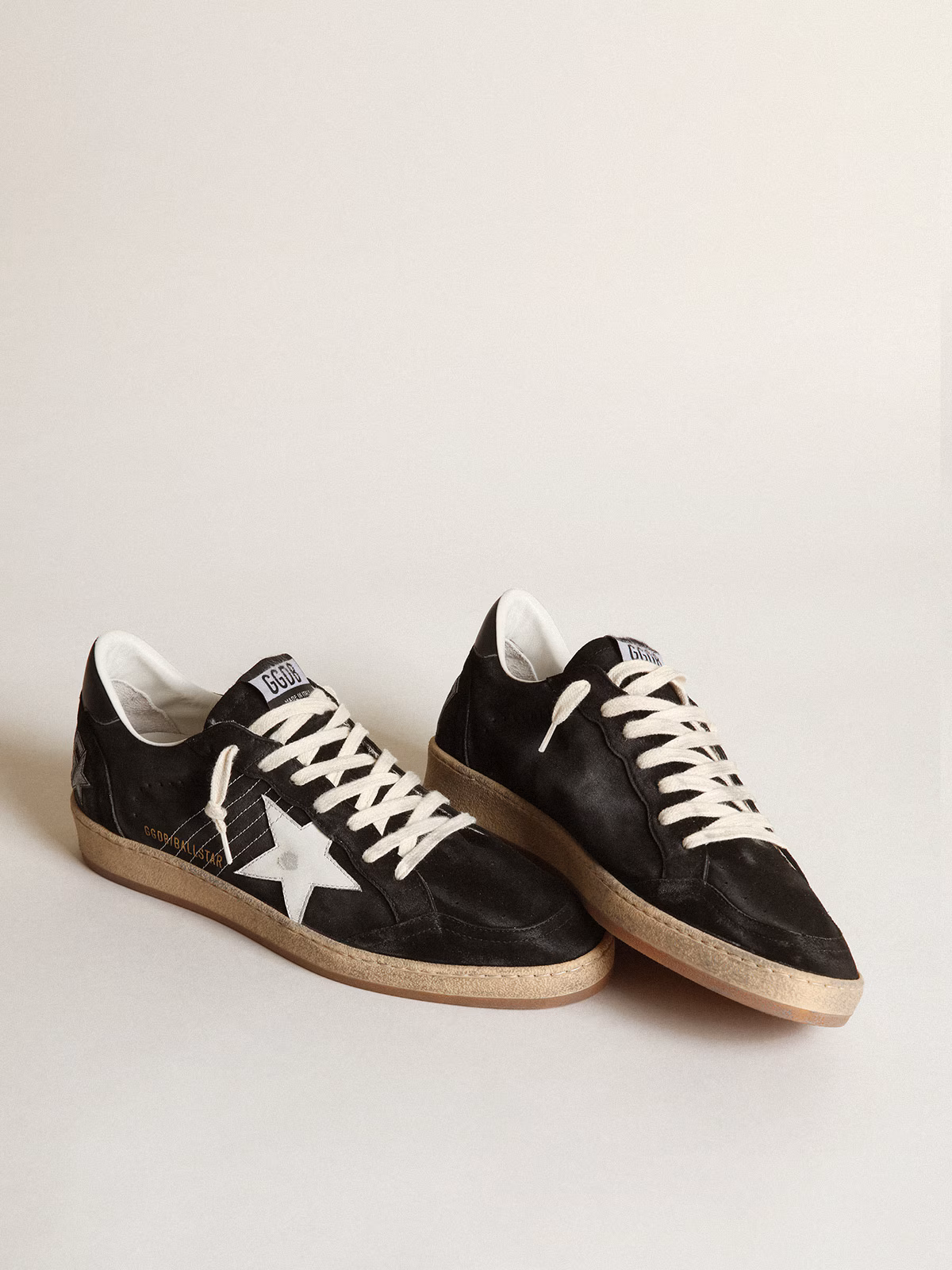 Golden Goose GGDB Women's Ball Star in black suede with white leather star