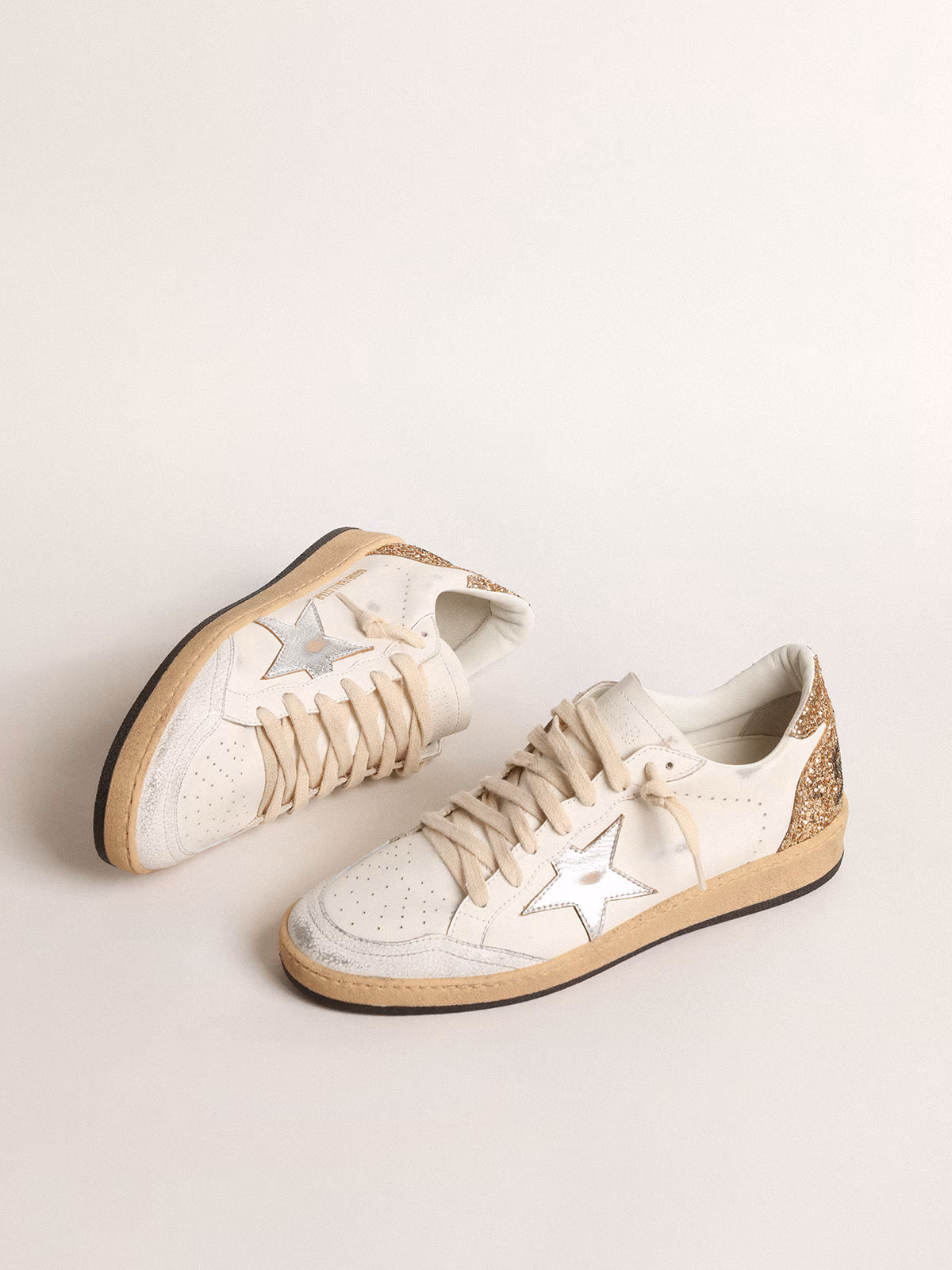 Golden Goose GGDB Ball Star with metallic leather star and glitter heel tab