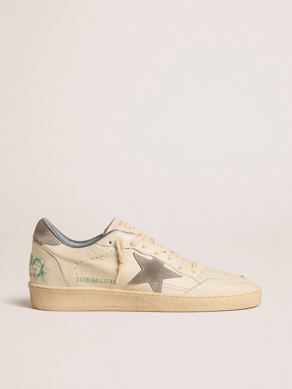 Golden Goose GGDB Ball Star in nappa leather with gray suede star and heel tab