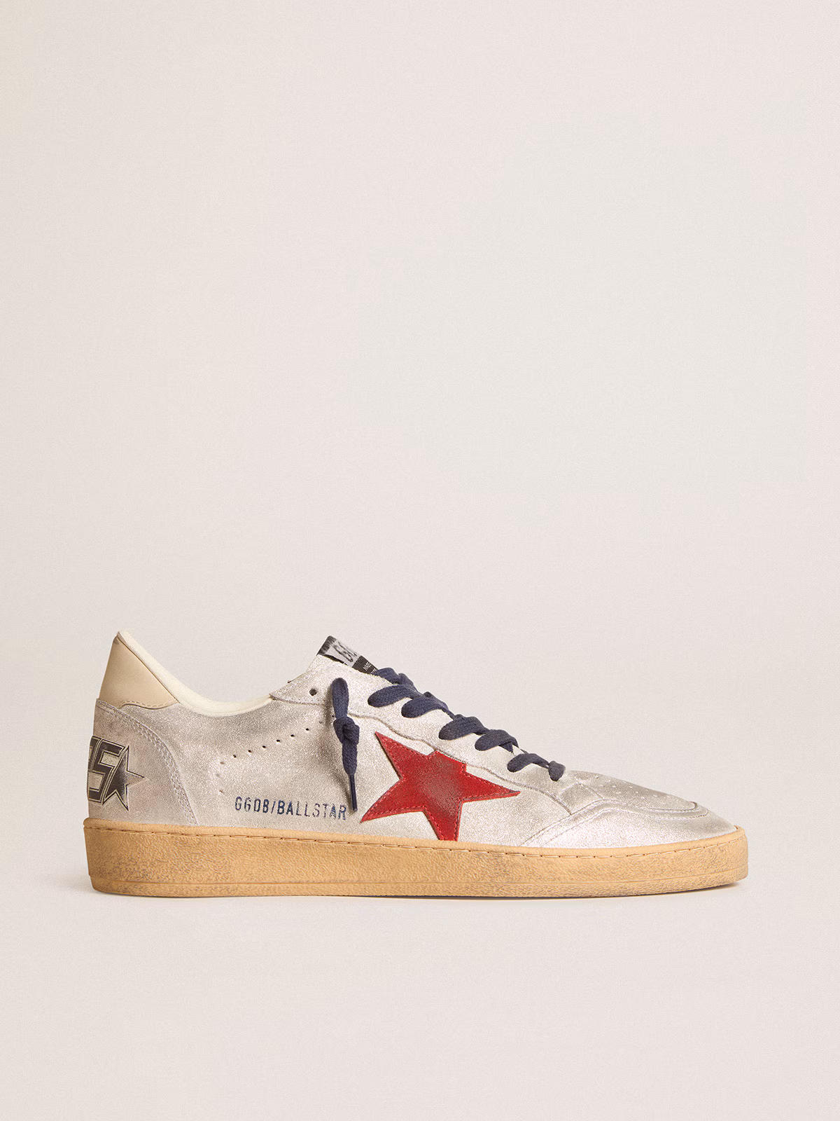 Golden Goose GGDB Ball Star in metallic suede with suede star and leather heel tab