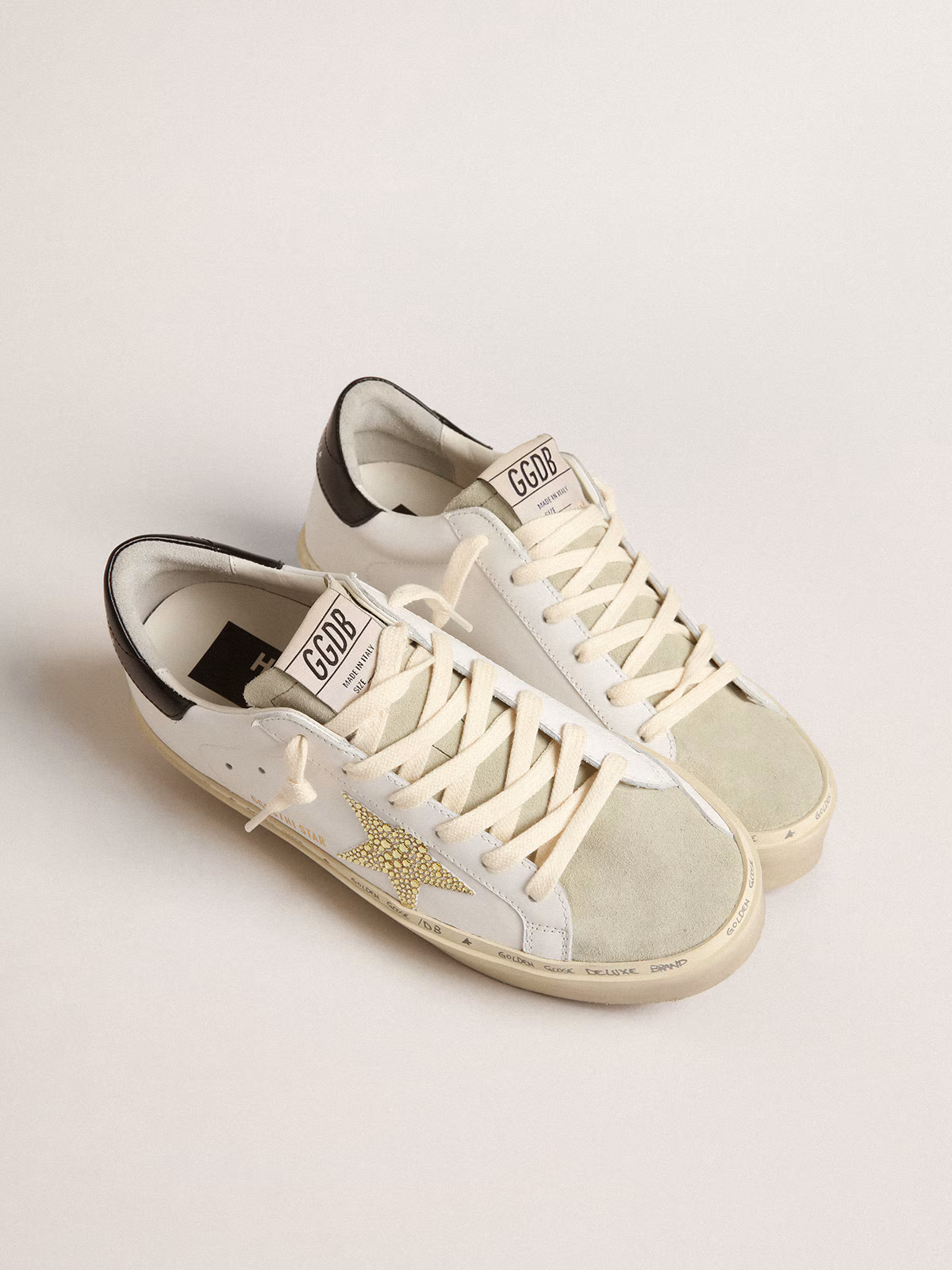 Golden Goose GGDB Hi Star with Swarovski crystal star and black heel tab