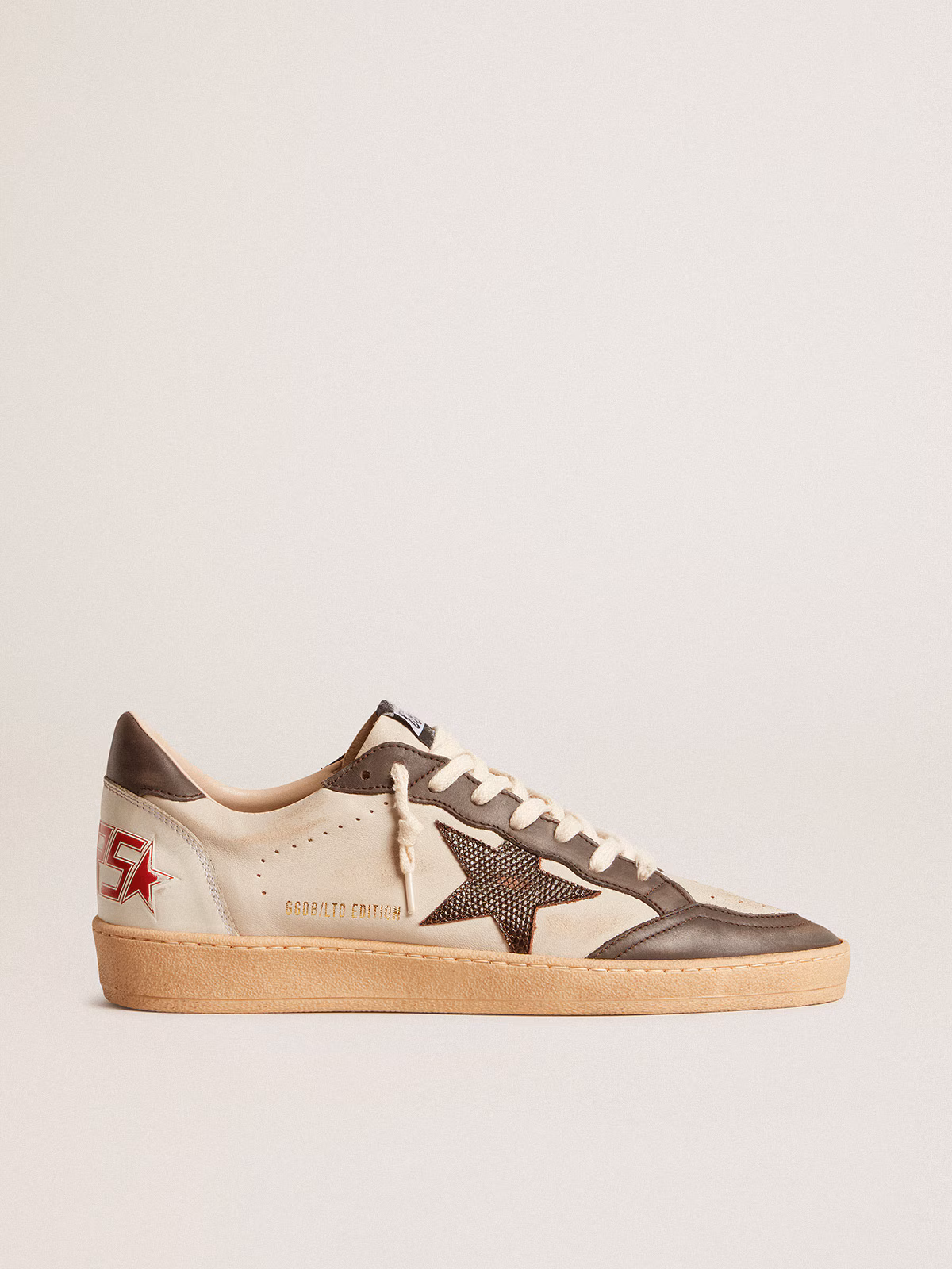 Golden Goose GGDB Ball Star LTD in nappa with brown star and gray leather heel tab
