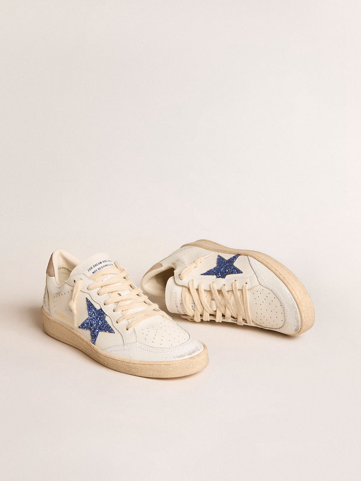 Golden Goose GGDB Ball Star in golden Swarovski crystals with milk-white leather star