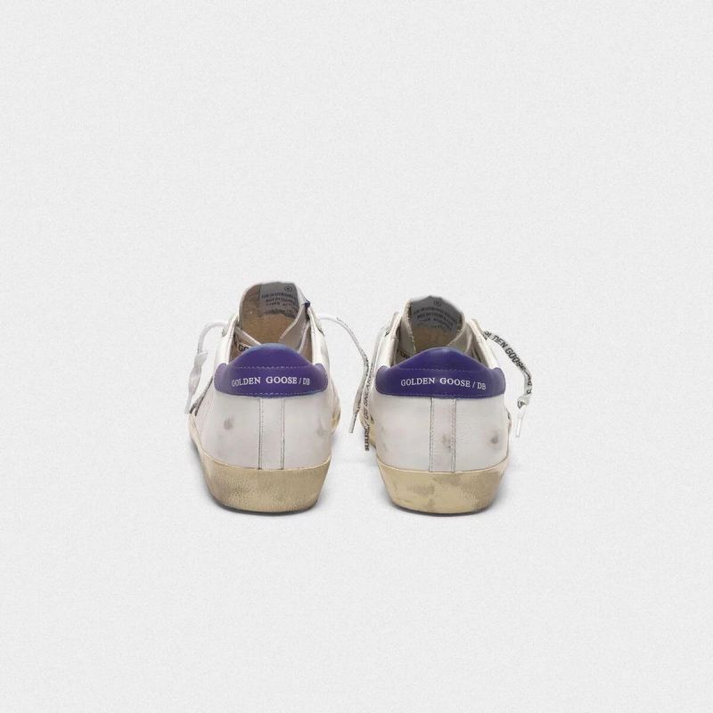 Golden Goose GGDB Super-Star sneakers in leather with glittery star purple
