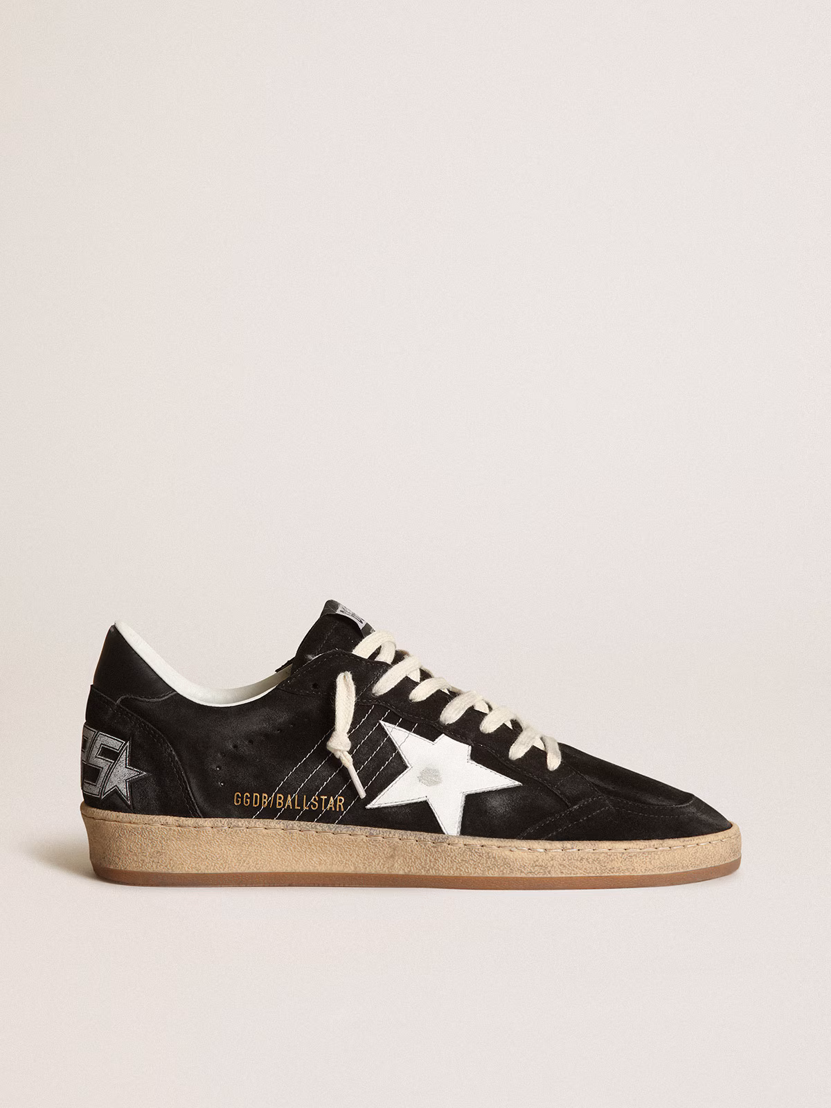 Golden Goose GGDB Women's Ball Star in black suede with white leather star