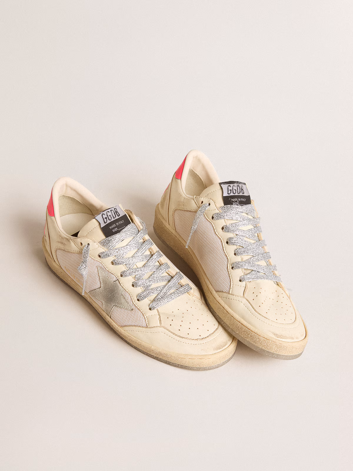 Golden Goose GGDB Women's Ball Star LTD in nappa leather and mesh with suede star and leather heel tab