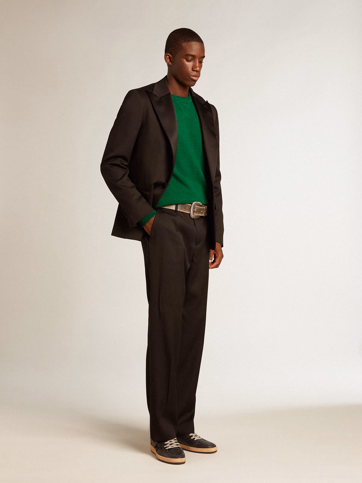 Golden Goose GGDB Ball Star in black nappa with suede star and black nappa heel tab