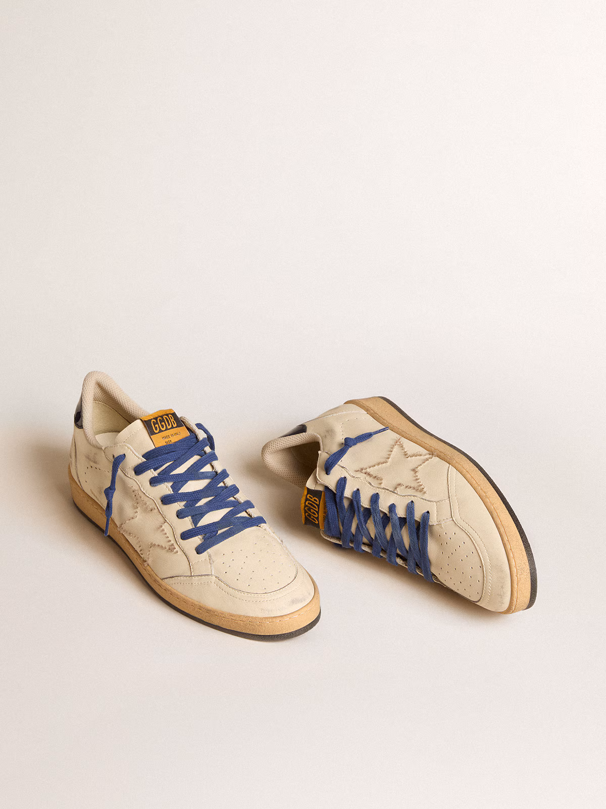Golden Goose GGDB Ball Star LTD with embroidered star and blue patent leather heel tab