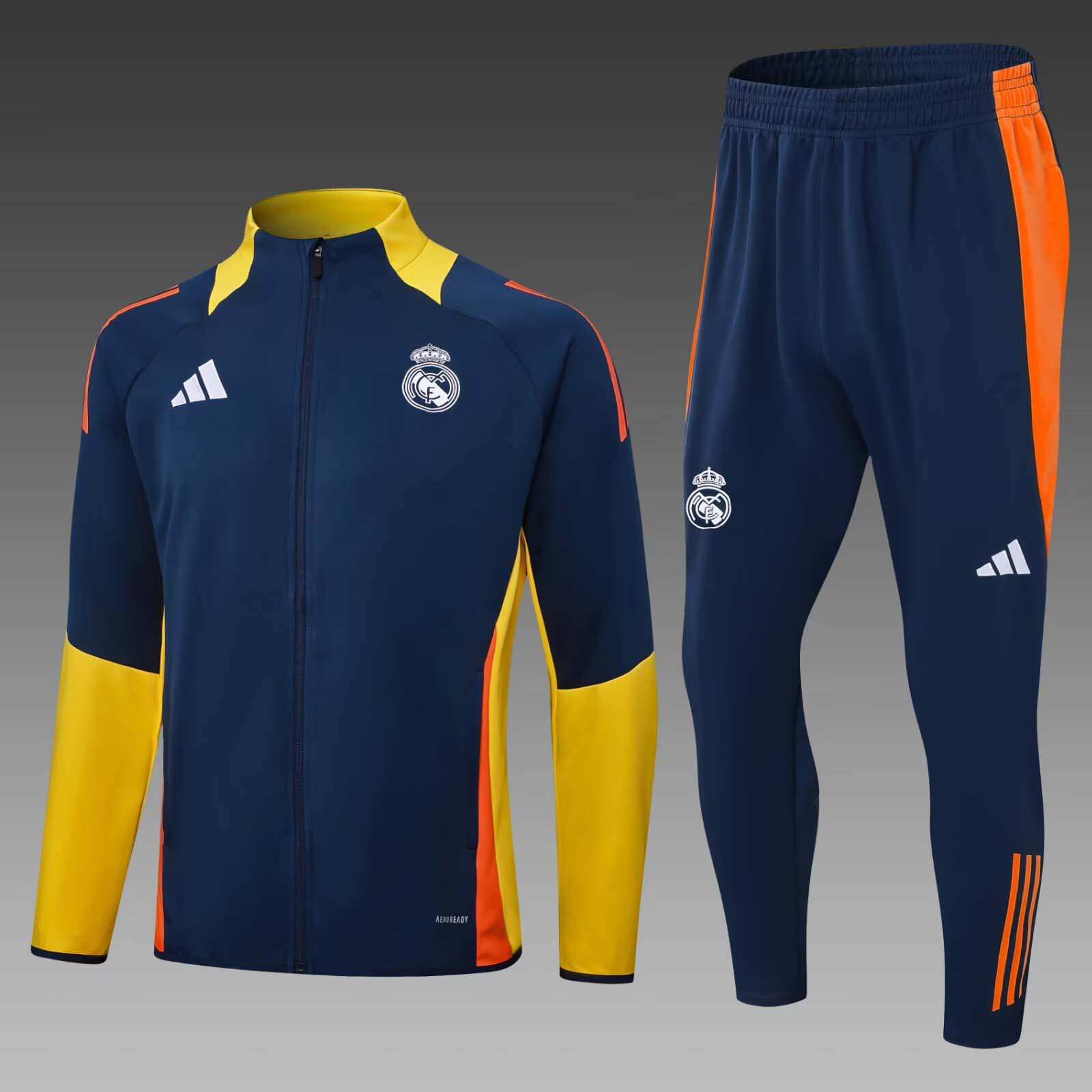 2024/2025 Real Madrid Half-Pull Training Suit Royal blue Football Shirt 1:1 Thai Quality Set