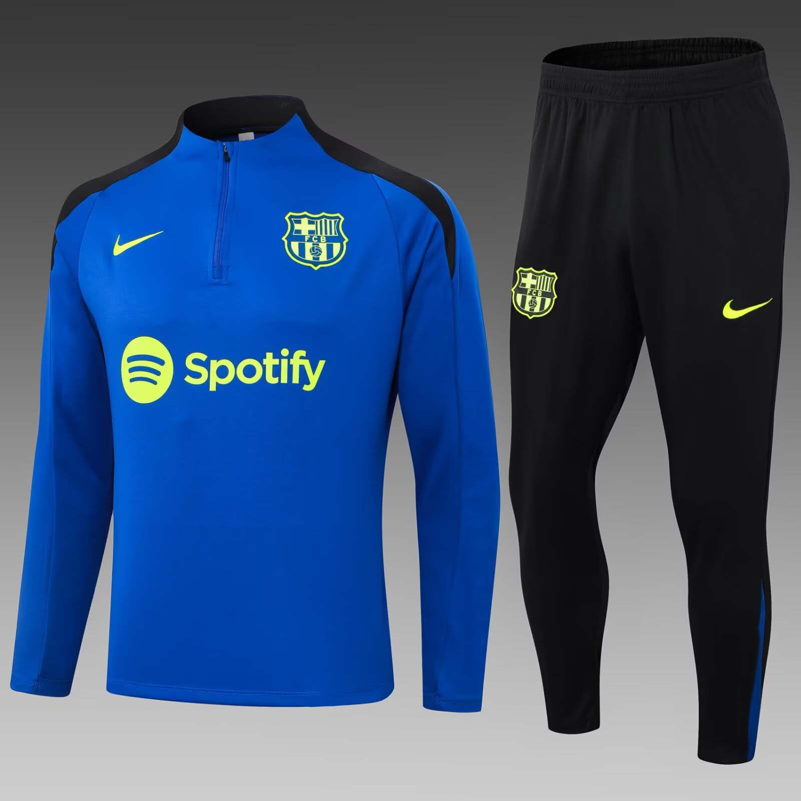 2024/2025 Barcelona Half-Pull Training Suit Colorful Blue Jersey Set