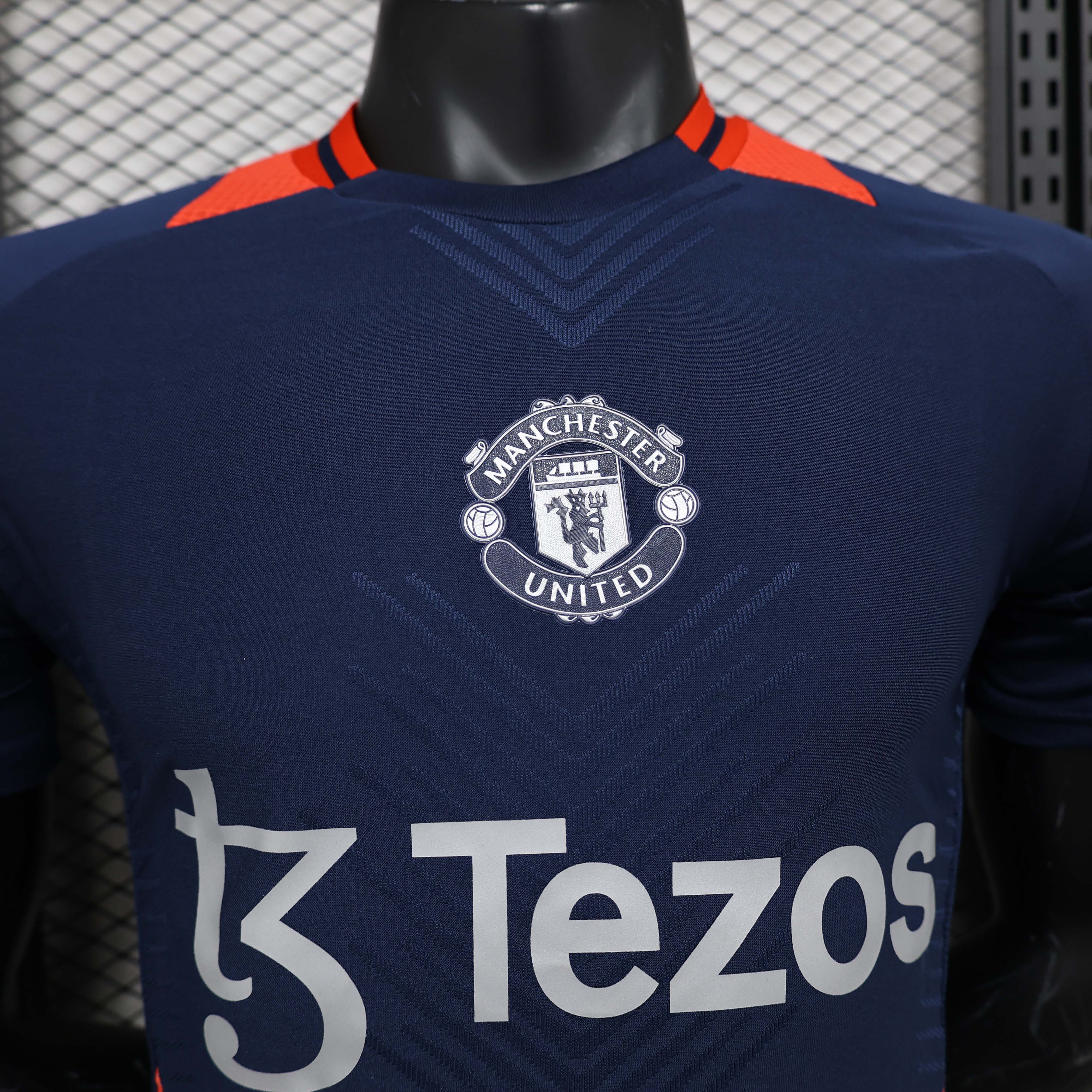 2024/2025 Player Version Manchester United Pre-race suit Navy blue Football Shirt 1:1 Thai Quality