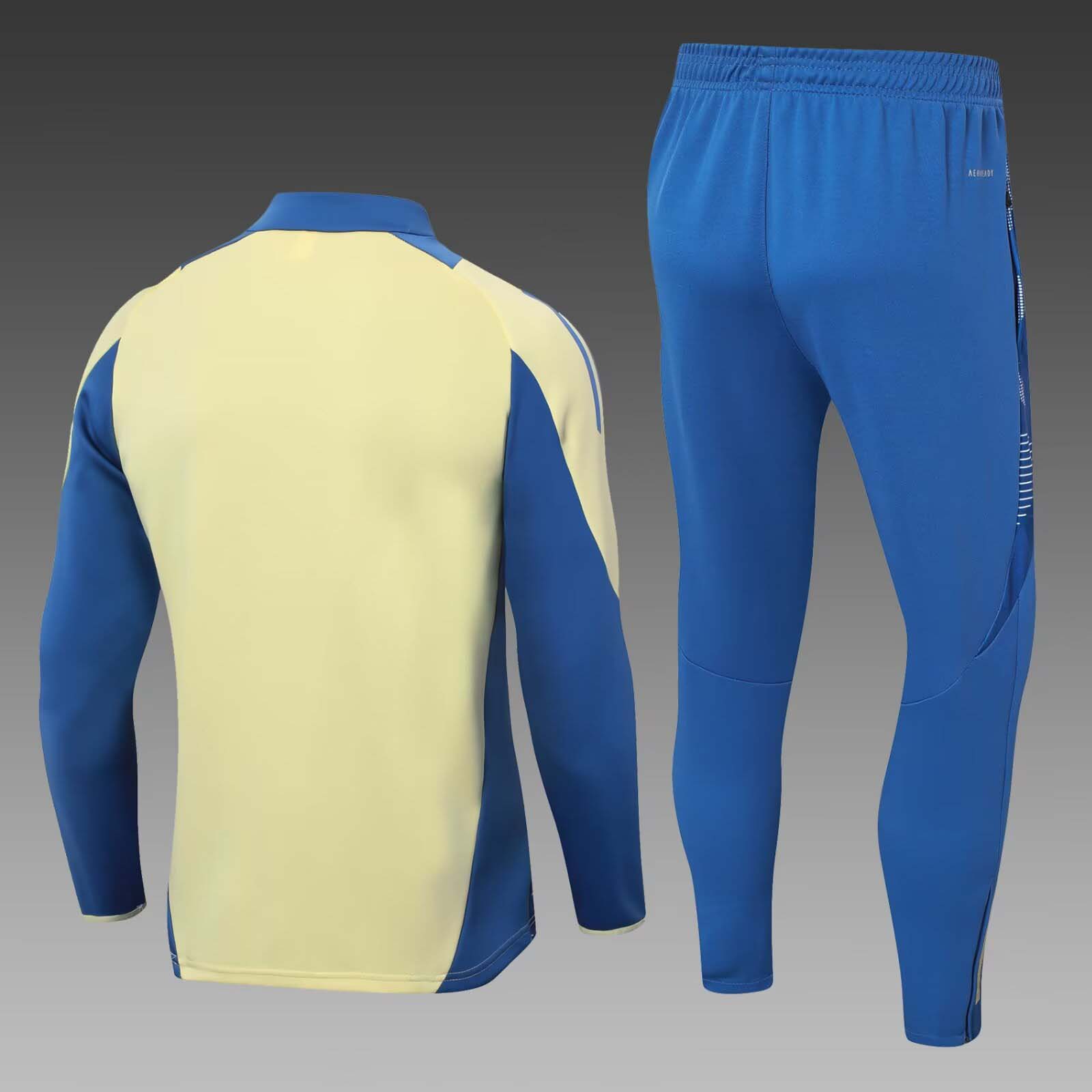 2024/2025 Ajax Half-Pull Training Suit Yellow Football Shirt 1:1 Thai Quality Set