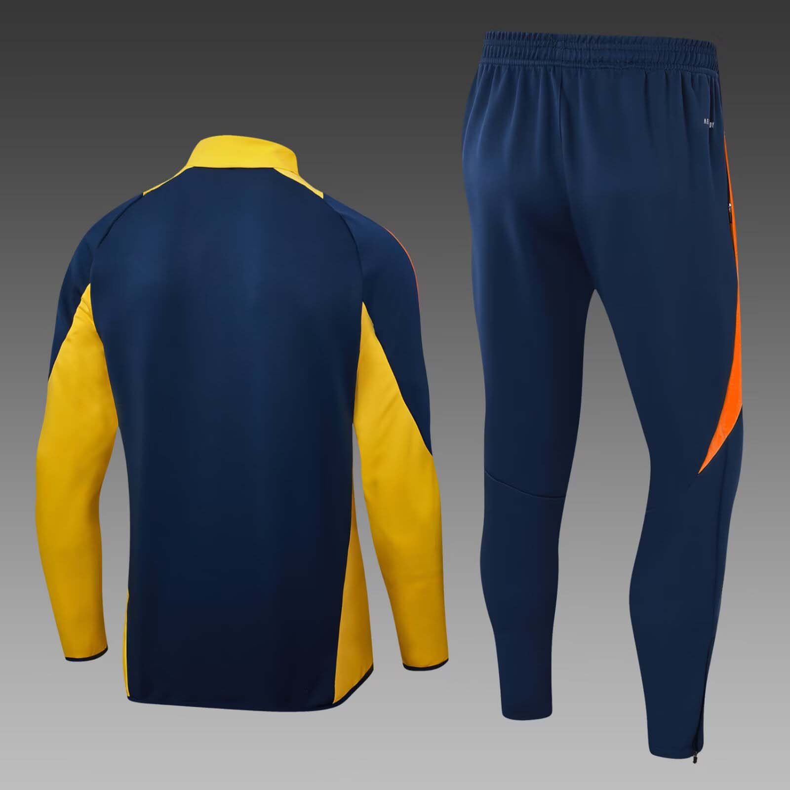 2024/2025 Real Madrid Half-Pull Training Suit Royal blue Football Shirt 1:1 Thai Quality Set