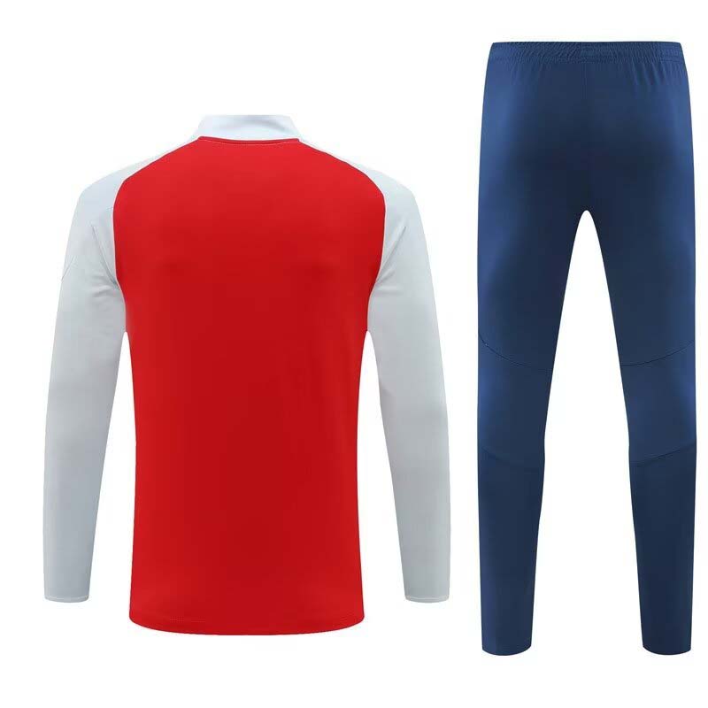 2024/2025 Arsenal Half-Pull Training Suit Red and White Football Shirt 1:1 Thai Quality Set