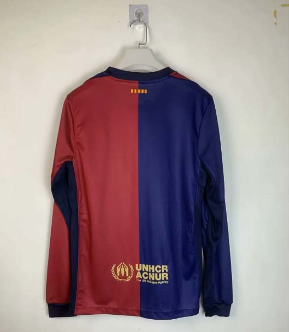 2024/2025 Long Sleeve Barcelona Home Football Shirt 1:1 Thai Quality